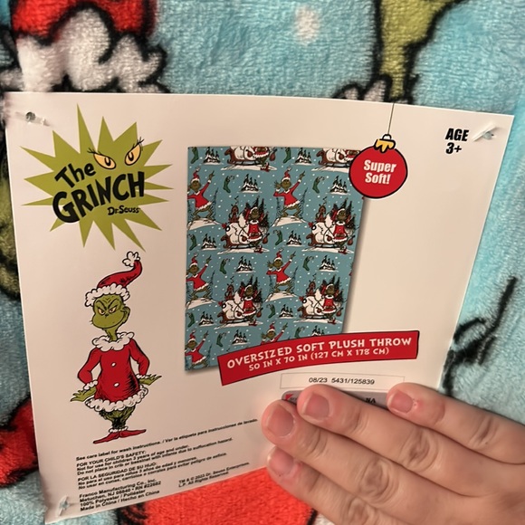 Blue the grinch who stole Christmas blanket